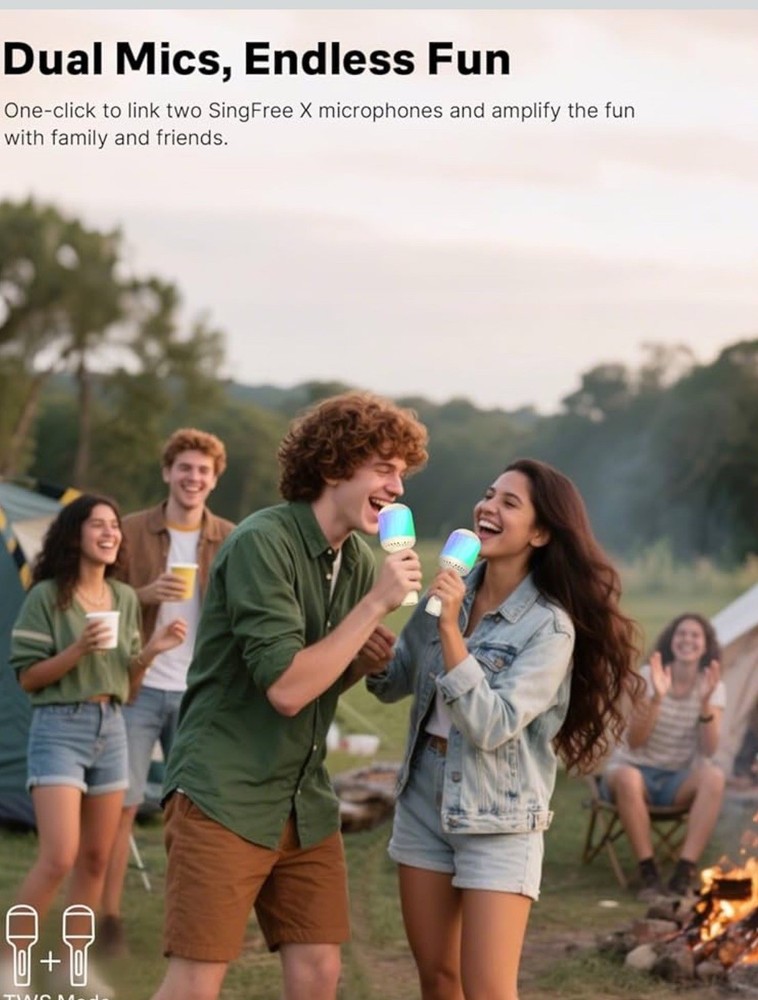 Wireless Bluetooth Karaoke Microphone with Dynamic Lights