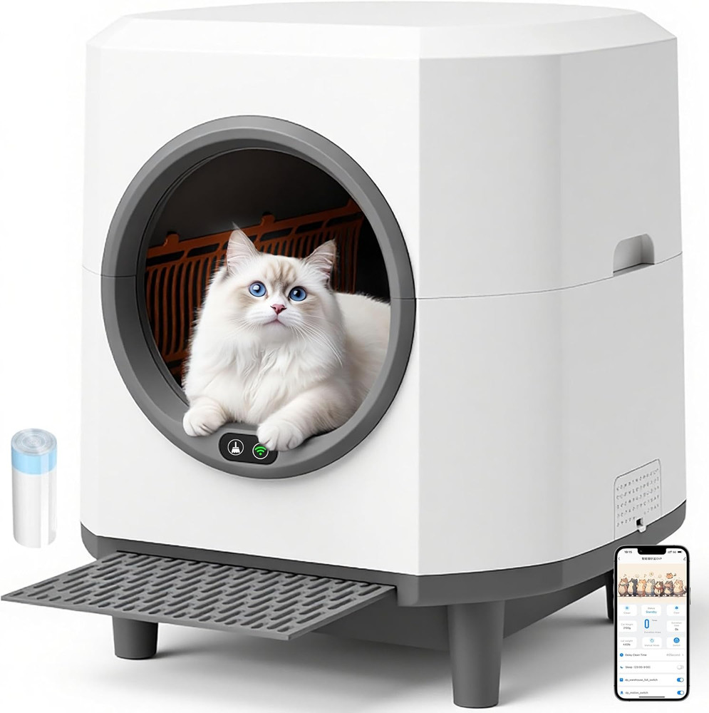 Self Cleaning Litter Box, Automatic Litter Box Self Cleaning 90L App-Controlled,