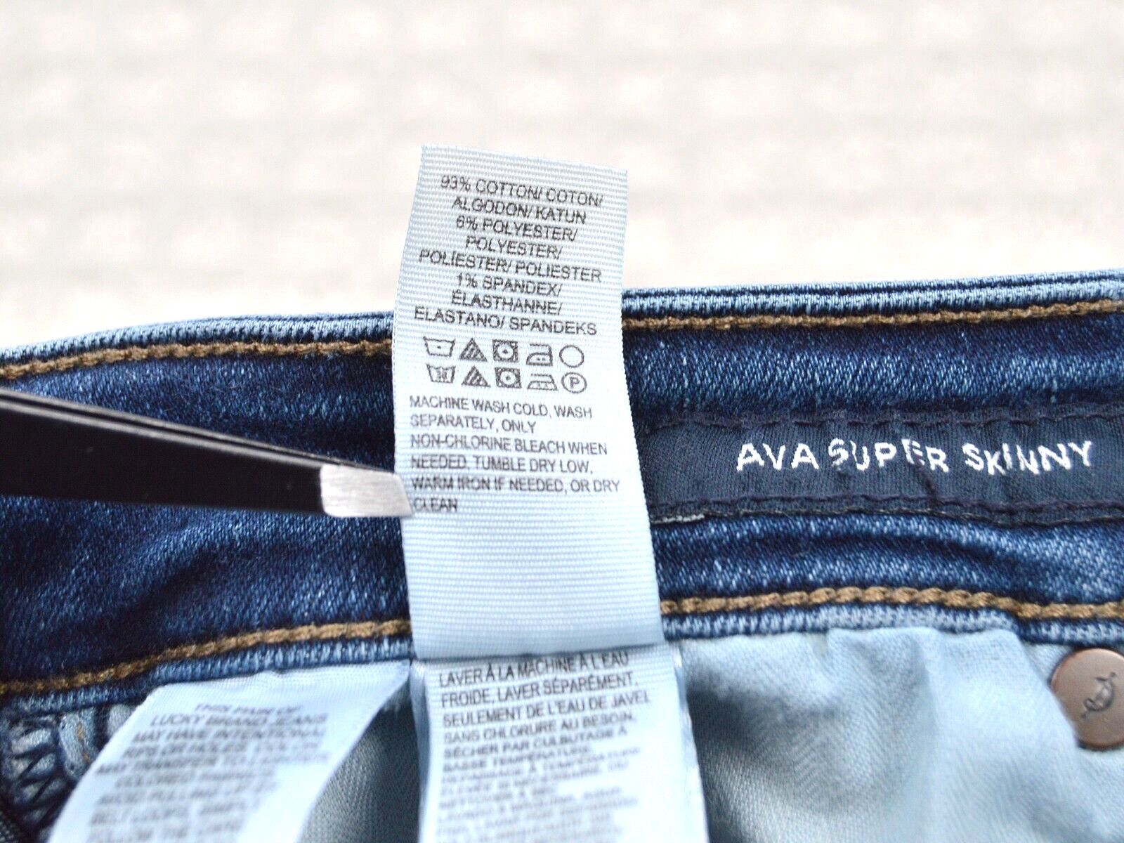 Lucky Brand Ava Super Skinny Jeans Womens Size 4/27 Blue Denim Stretch Mid Rise