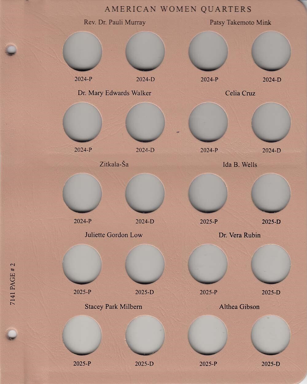 Dansco New Album For American Women Quarters 7141 PD 2022-2025 Long Term Storage