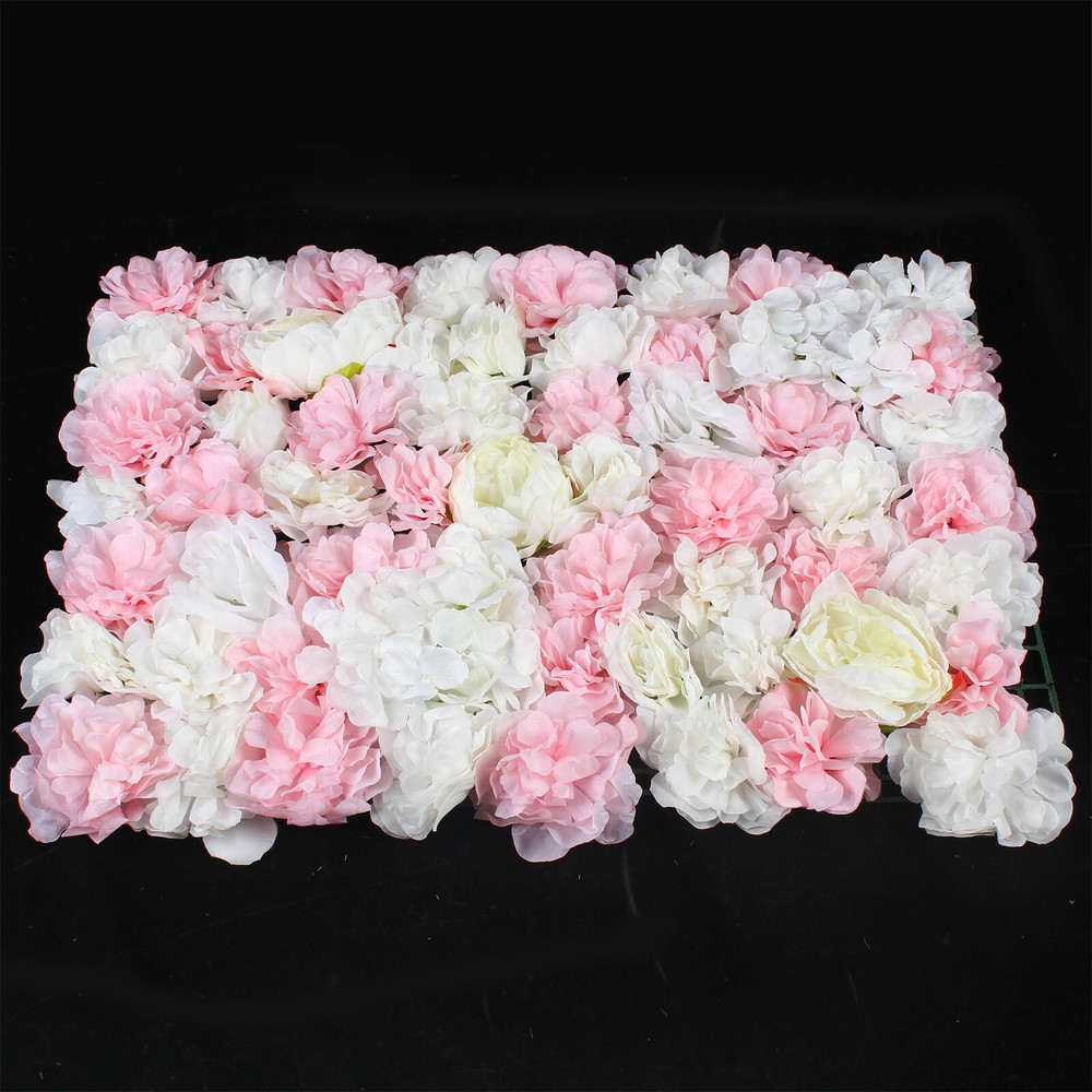 6pcs Artificial Flowers Wall Panel Rose Hydrangea Wedding Party Backdrop Decor