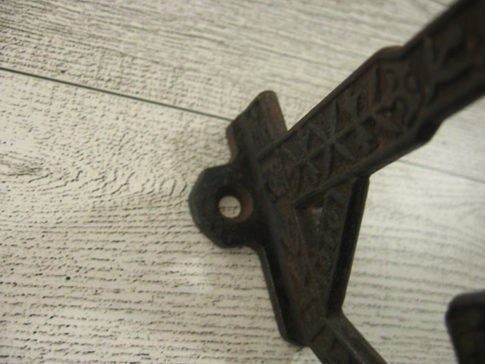 Antique Victorian Cast Double Coat & Hat Hook Wall Mount Embossed