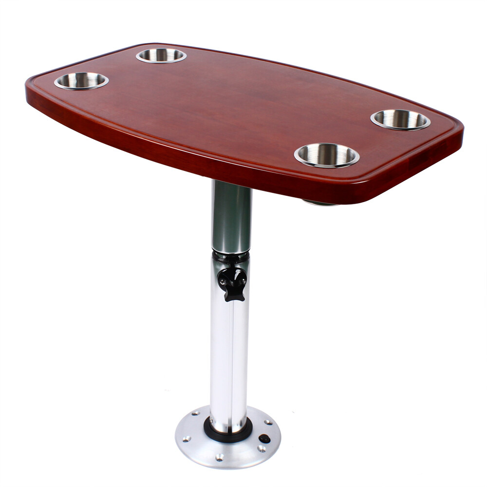 Marine Table Pedestal Table Boat Table Varnished Height Adjustable Removable