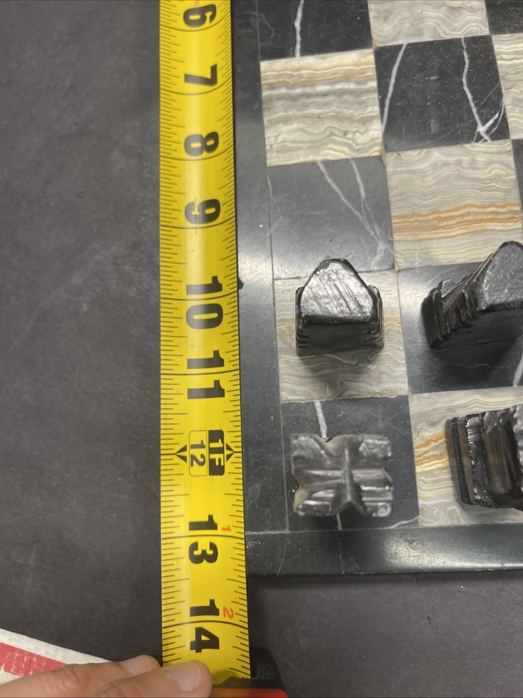 Aztec hand carved stone/marble chess set