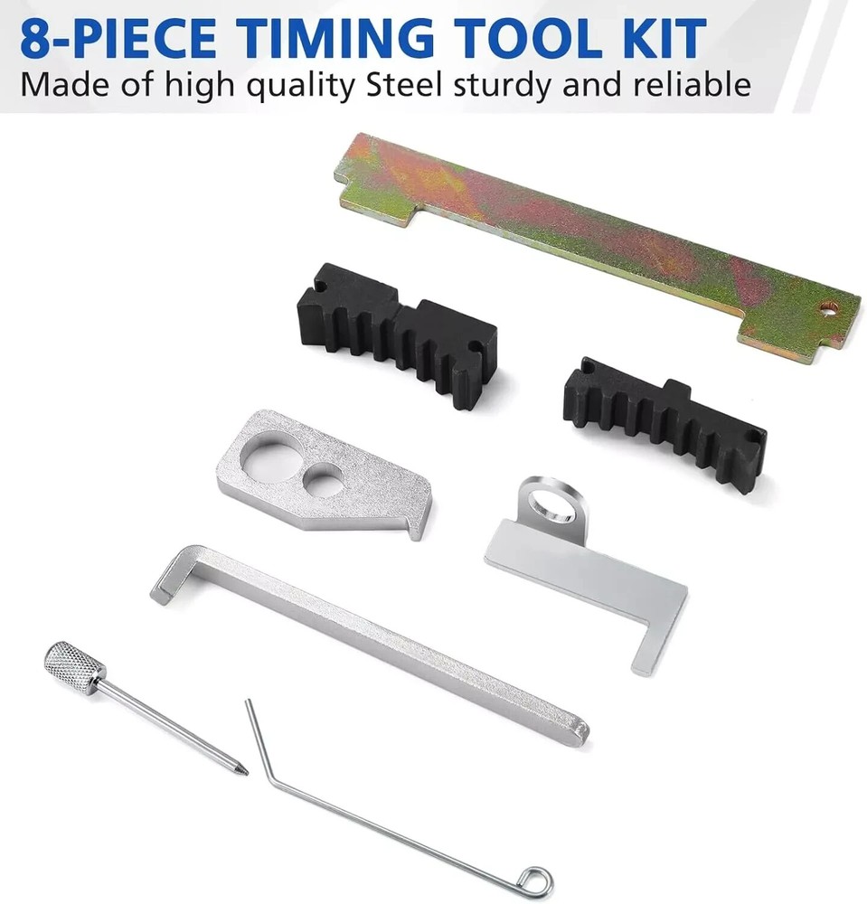 Genforge 8 pcs Engine Camshaft Alignment Timing Tool Kit with case and manual...