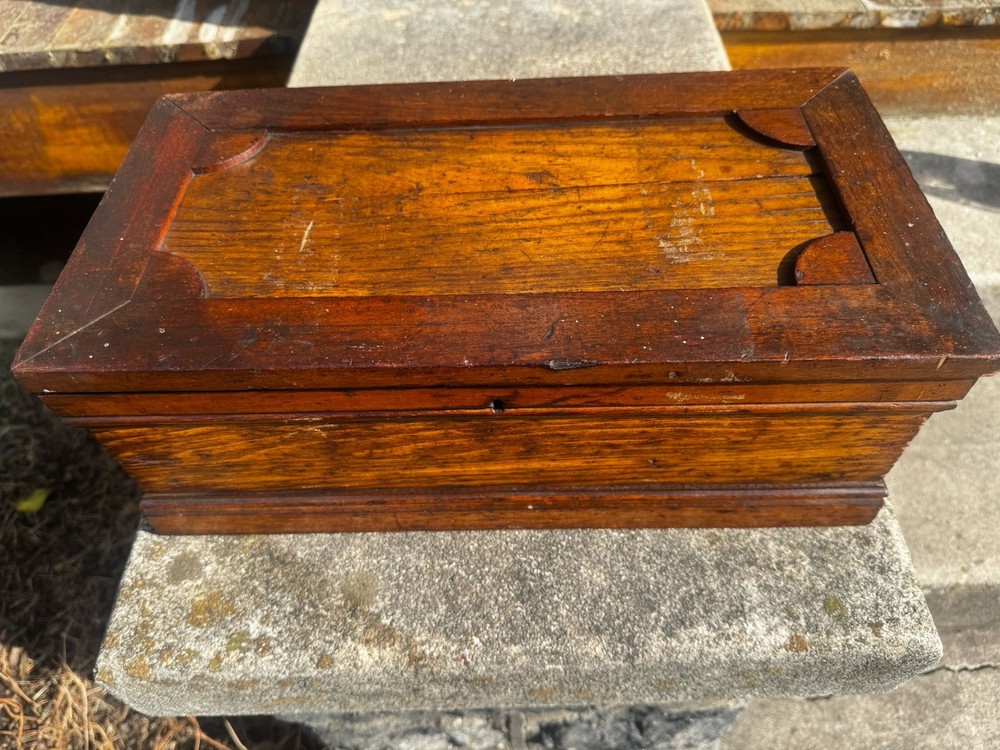 Vintage Wood Tool Chest No.21 w/ Chisels Gouges Mallet Set Rustic Carpenter Kit