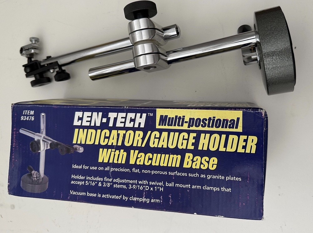 Cen-tech Vacuum Base Indicator / Gauge Holder Multi-positional
