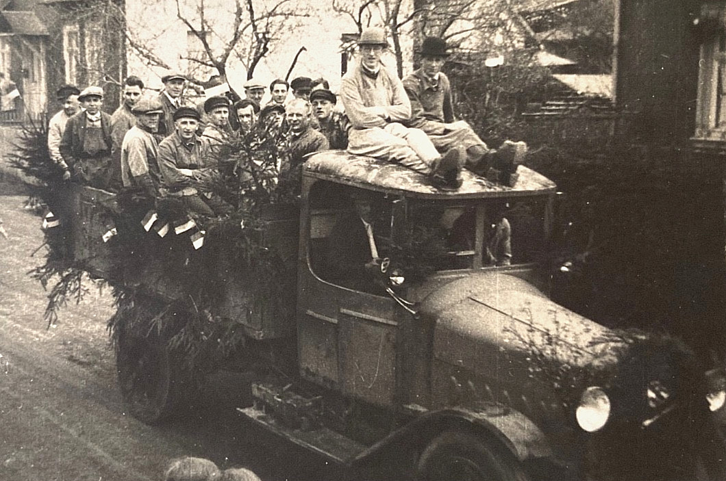 RARE! POST WW1 GERMAN STORM DIVISION ON WAY TO RALLY 1924 PHOTO POSTCARD RPPC