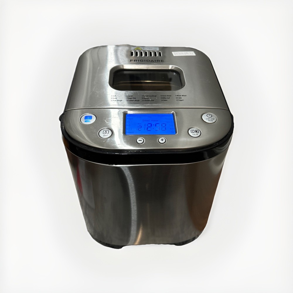 Frigidaire EBRM100 2LB Stainless Steel Bread Maker 15 Programs LCD Display