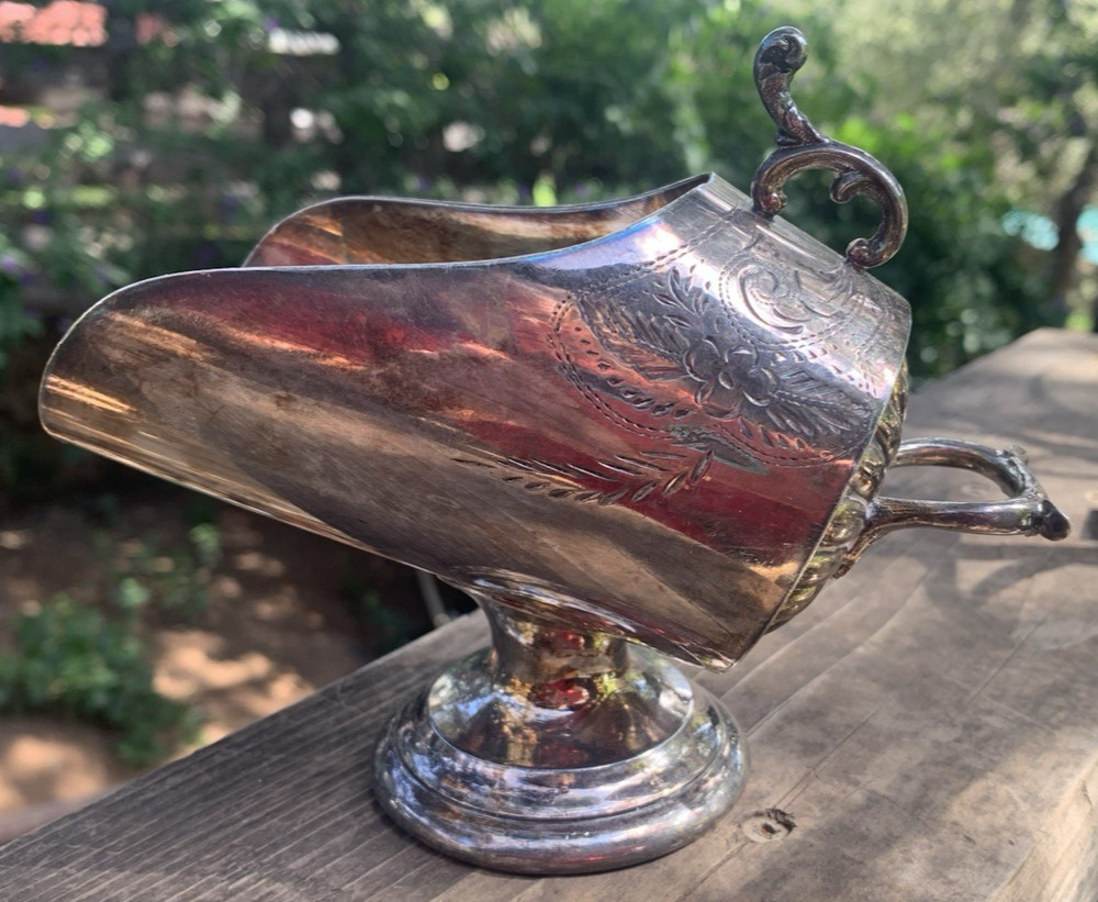 Victorian Silver Plate Sugar Scuttle Barrel EPBM 1900s Model Etched Pattern 917