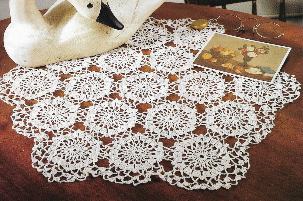 Picot Shells Doily crochet pattern instructions
