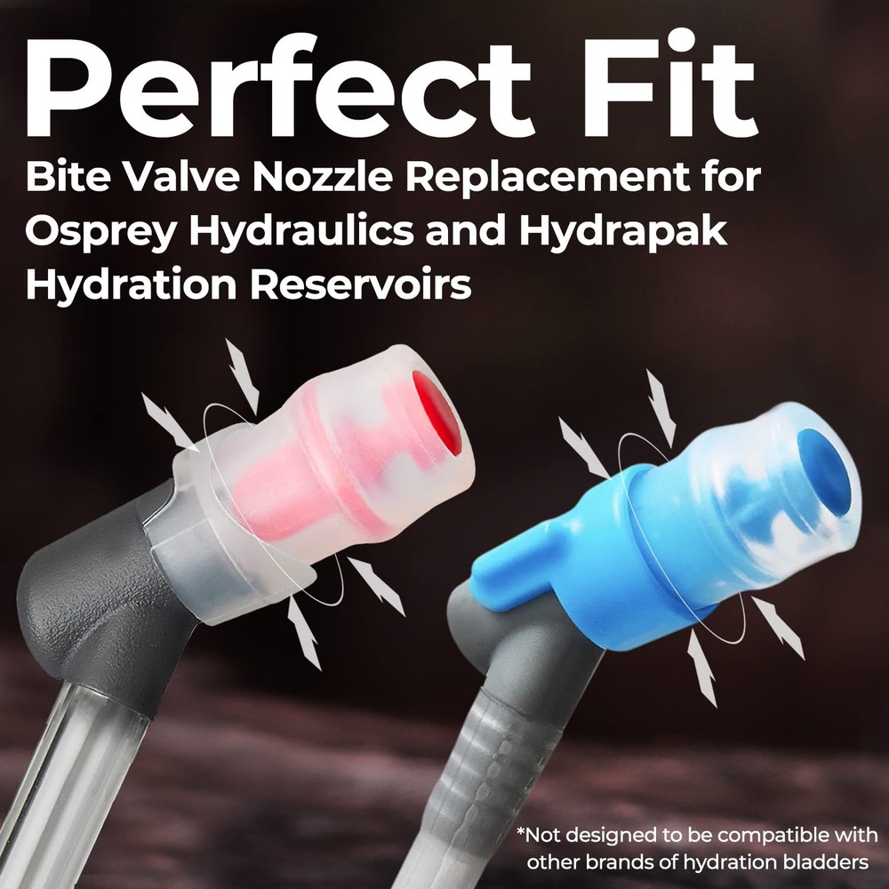 5-Pack Replacement Bite Valve Nozzles Compatible with Osprey, Nathan & Hydrapak