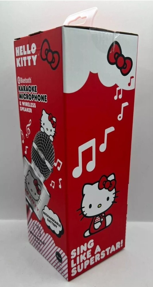 HELLO KITTY BLUETOOTH KARAOKE MICROPHONE AND WIRELESS SPEAKER red