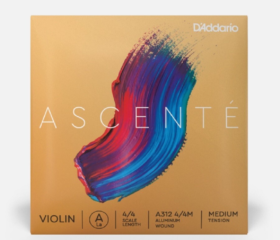 Single A String, Violin 4/4 Scale, Medium Tension D'Addario Ascente