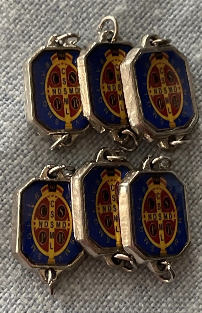 St. Benedict Rosary Beads Links Connectors | Silver Tone