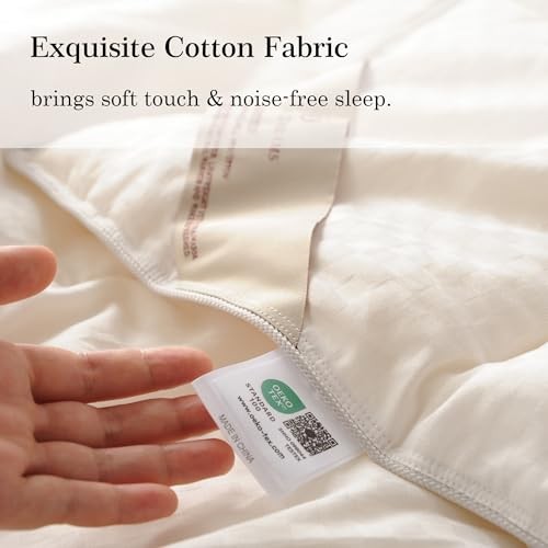 Wool Comforter Duvet KING, 102 IN x 88 IN White- 120gsm Filling for Summer