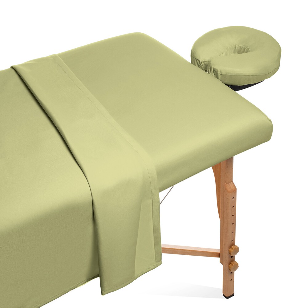 3pc Microfiber Massage Table Sheet Set - Salon Spa Covers - Green