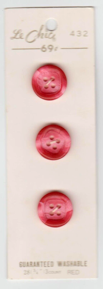 Le Chic Buttons #432 Red Size 19mm (3/4")