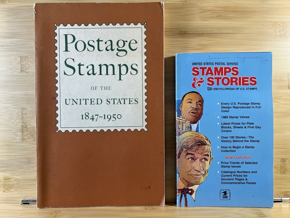 Lot Of 2 PB Postage Stamps Of US 1847-1950 & US Stamps & Stories 1979 Books READ