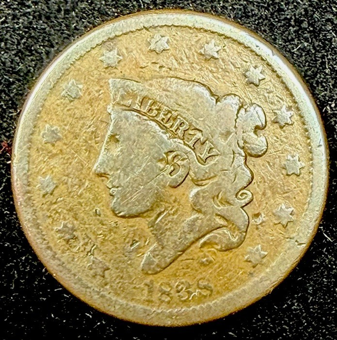 1838 Coronet Head Large Cent