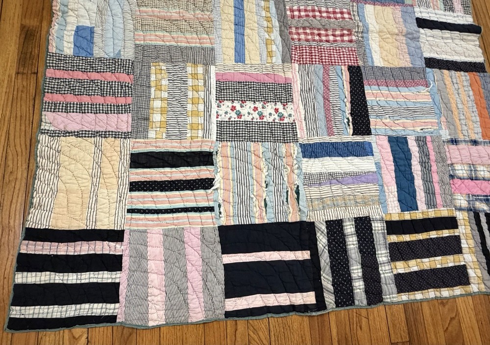 Vintage Hand Finished Patchwork Quilt 68"x82" (Full/Double Size)