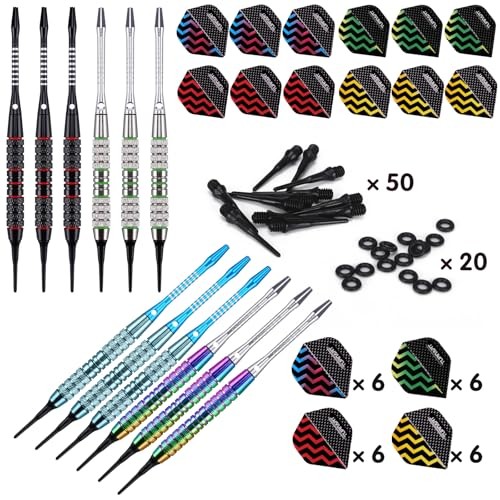 Darts Plastic Tip - Professional Soft Tip Darts Set for Electronic Blue
