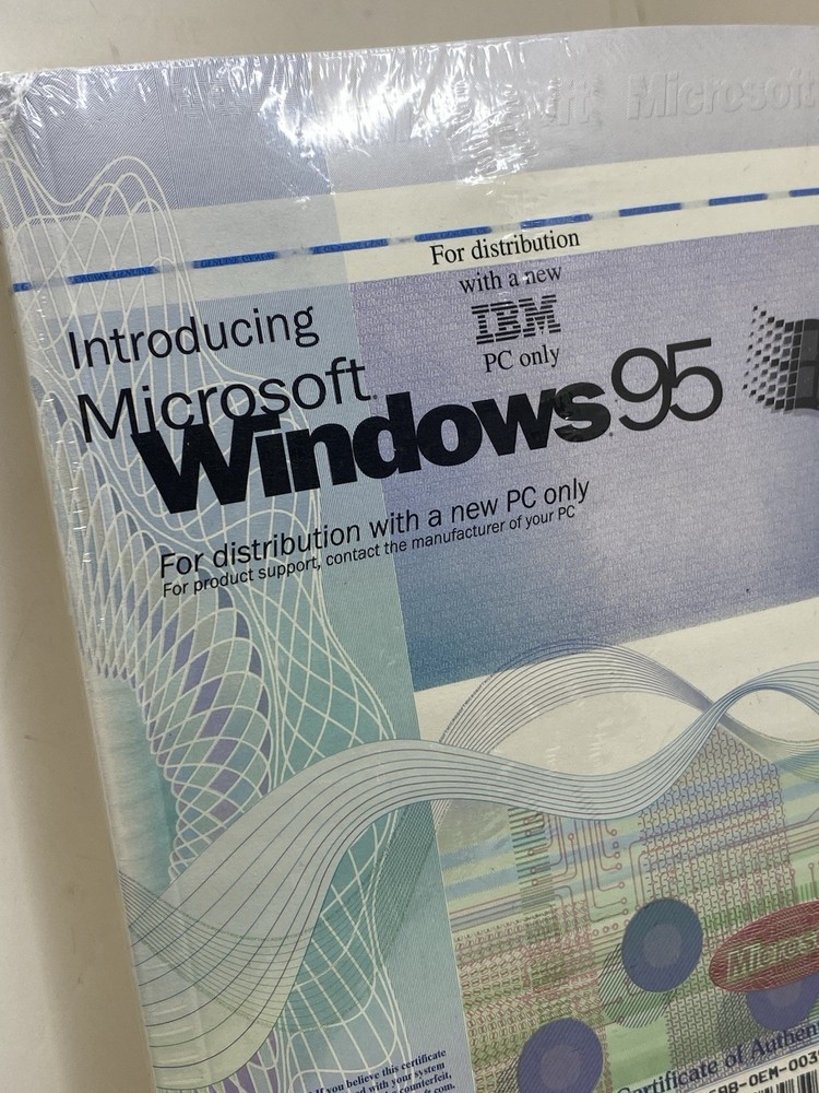 New Sealed Microsoft Windows 95 software cd coa NOS SEALED NEW