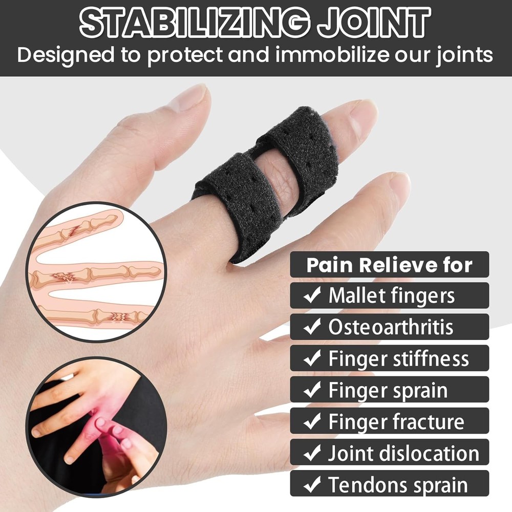 Trigger Thumb Splints, Finger Splint for Short, Black-Breathable