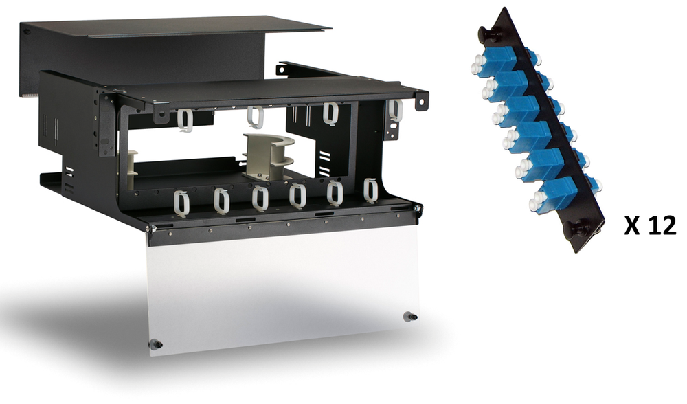Fiber Optic Rack Mount 4 RU LCUPC SMF 144 Port FDP Patch Panel