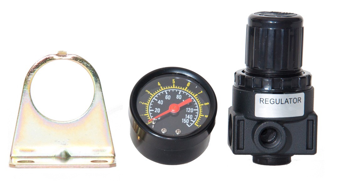 Pressure Regulator,  Compressed Air  W/ gauge, 1/4" NPT Ports 4 Air Compressor