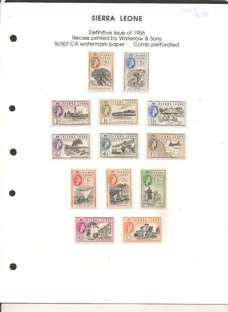 Sierra Leone 1956 QEII Set Mint Hinged