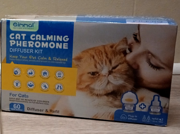 Immal Cat Calming Pheromone Diffuser Plus 2 Refills 60 Day Kit Exp. 2028 Sealed!