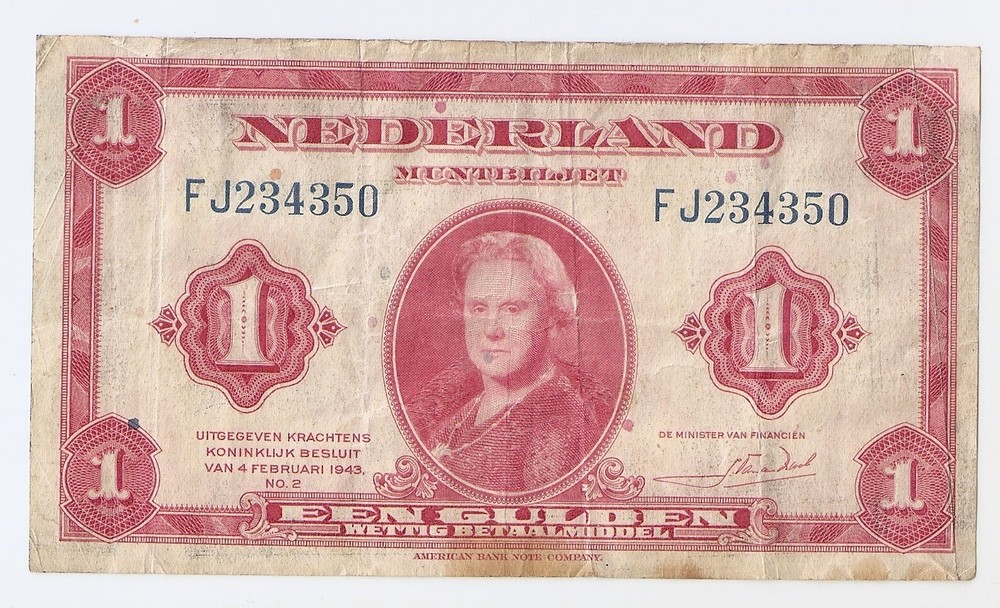 Netherlands 1  gulden 1943