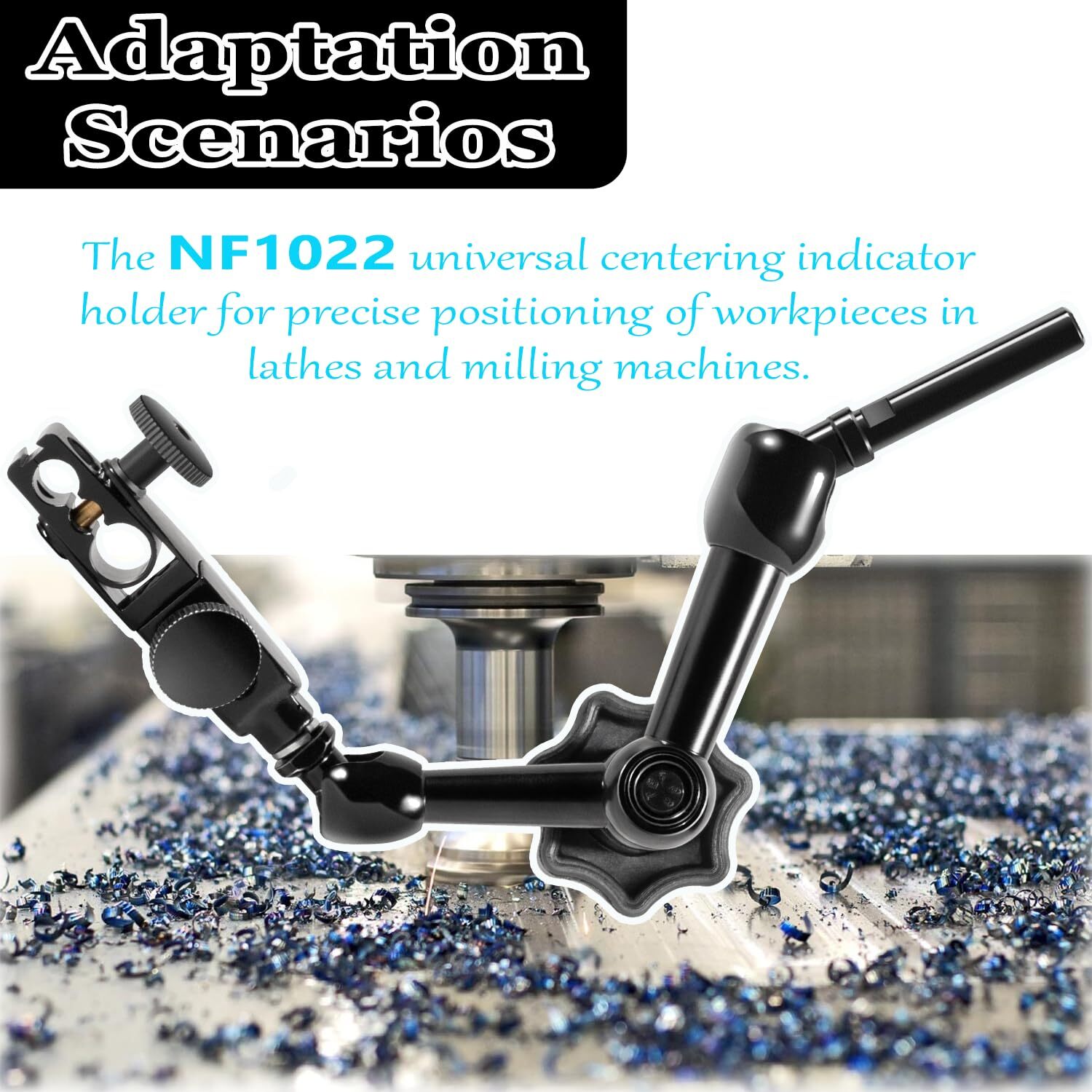 For NF1022 Nogaflex Holder w/ Metal 3/8" Clamp Dial Test Digital Indicator