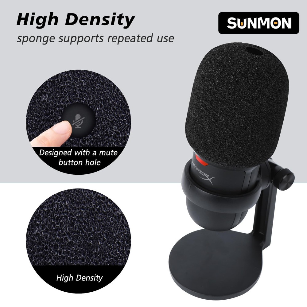 SUNMON SoloCast 2 Microphone Pop Filter Windscreen HyperX Mic Cover
