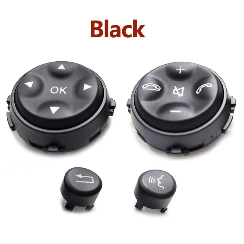 Interior Steering Wheel Button Replacement Kit Compatible for Mercedes Black