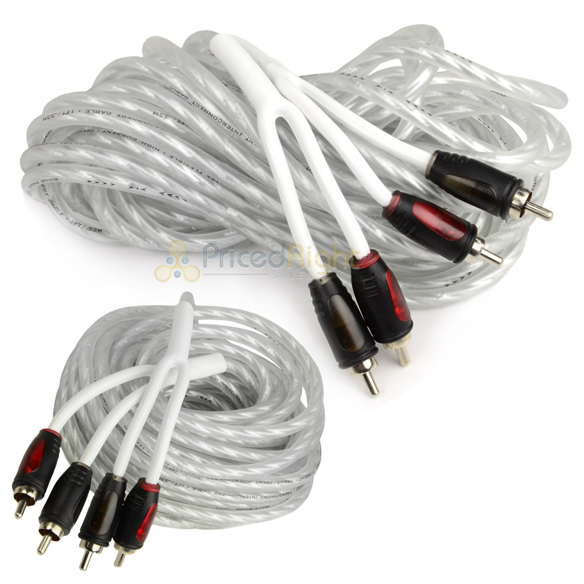 Pair 22 ft Triple Shielded Platinum Twisted Interconnect RCA Cable 2 Pack B22TPR