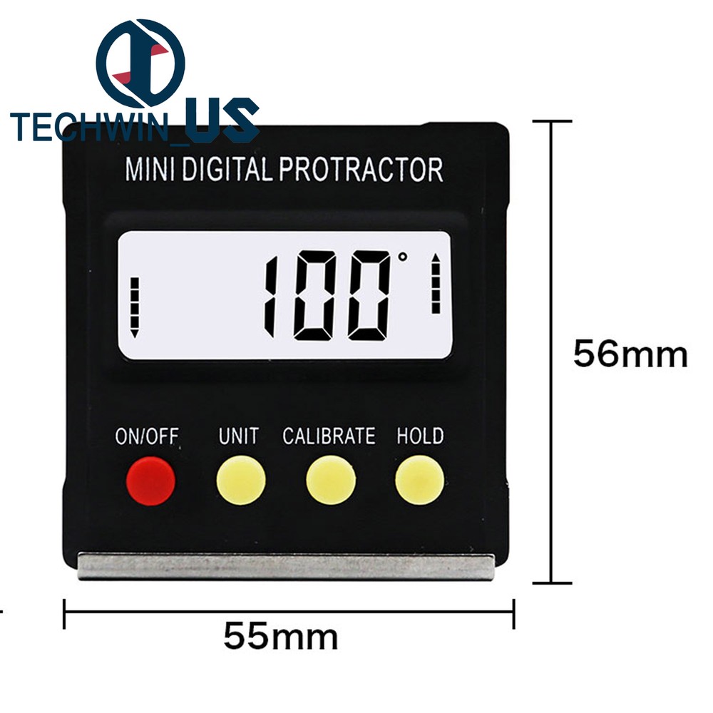 360 Degree Digital Inclinometer Protractor Electronic Level Box Magnetic Base
