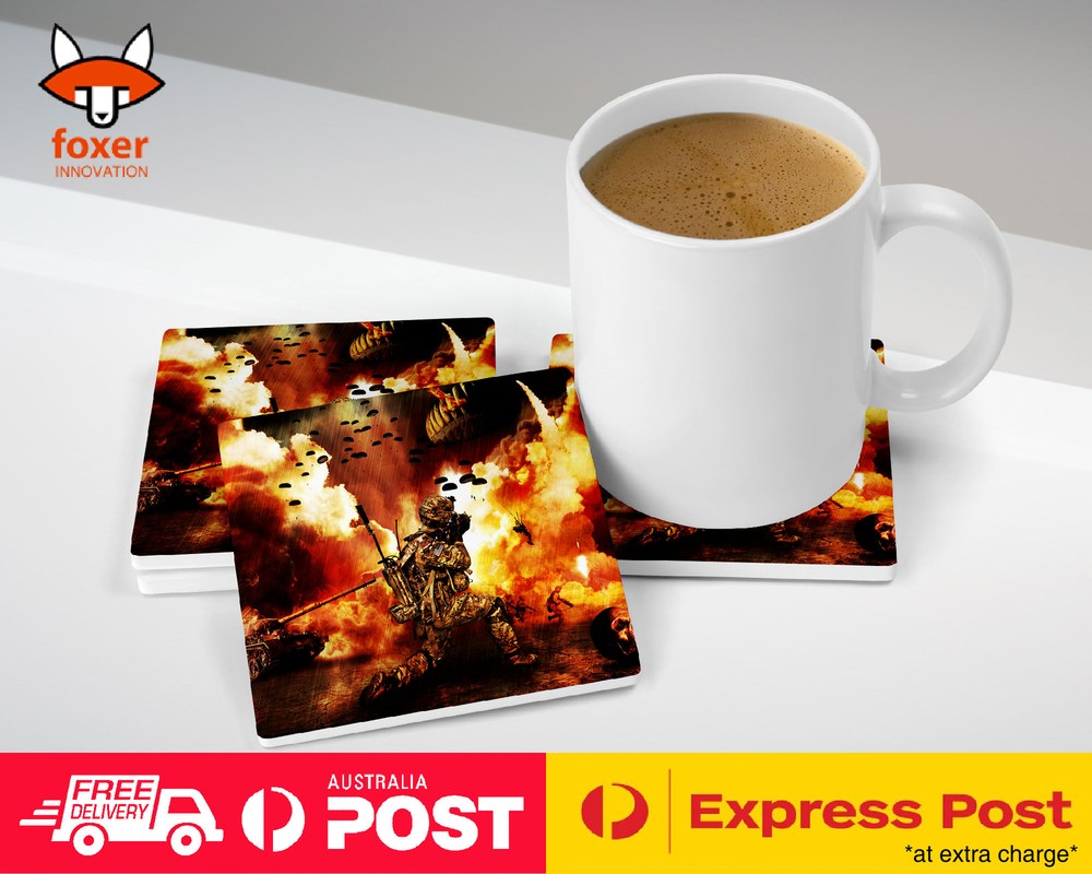 COASTER COFFEE DRINKING MAT|WAR SOLDIER TROOPS