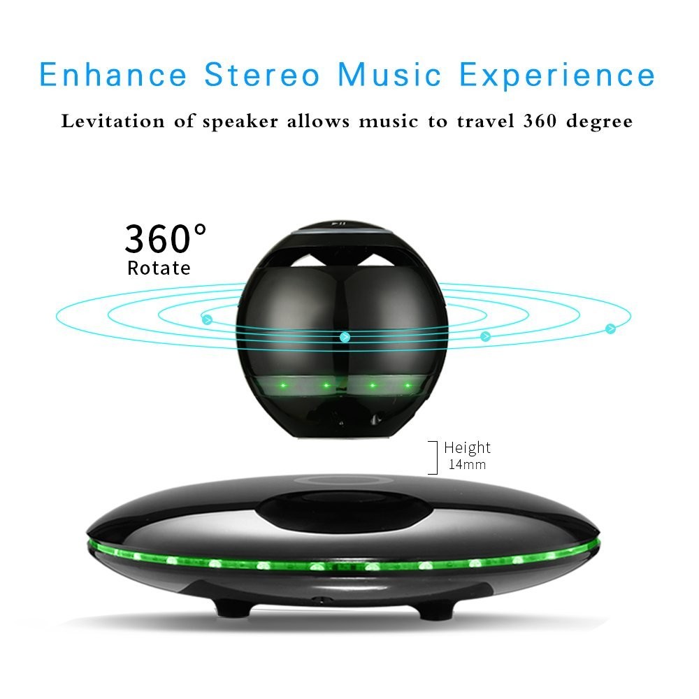 Infinity Orb Magnetic Levitating Speaker Bluetooth 4.0 LED Flash Black