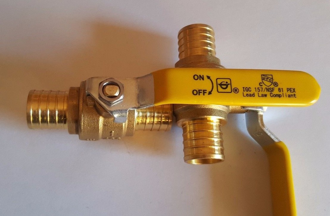 5 Pieces 1 Inch Pex Ball Valve, 1" Pex Ball Valve, Lead Free Brass, Full Port