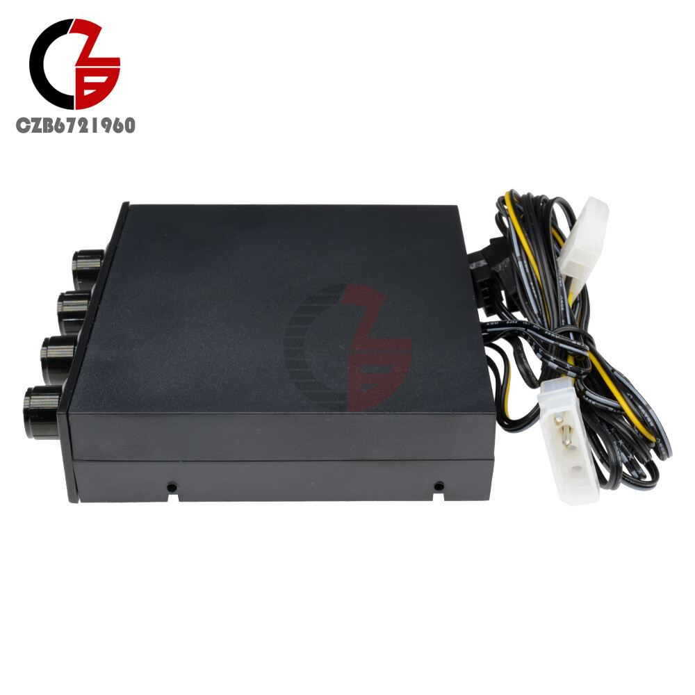 4 Channel Fan Speed Control Controller LED Cooling Front Panel For 3.5" PC CPU