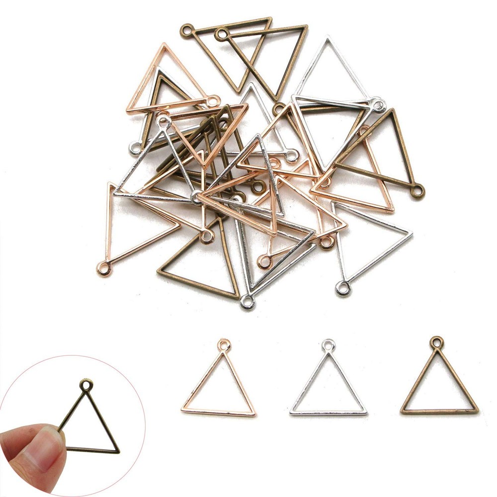 DonLeeving Luckycivia 30 PACK Triangle Framework Open Small, Rose Gold,Silver