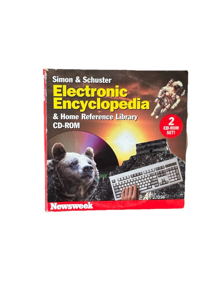Simon Schuster Electronic Encyclopedia Home Reference Library 2 CD ROM Set VTG