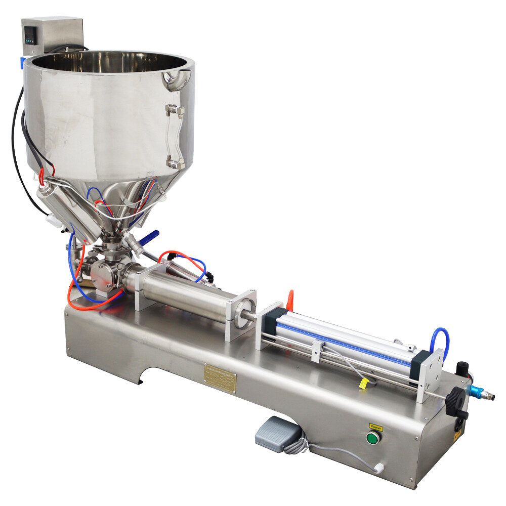 110V 100-1000ml 1 Nozzle Pneumatic Paste Liquid Filling Machine Heating Function