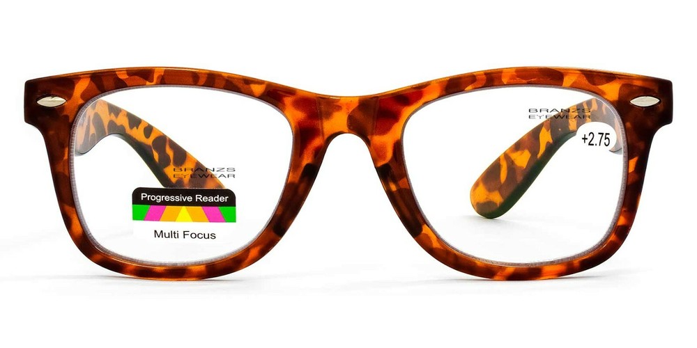 Square Frame Multi Focus Progressive Reading Glasses 3 Strengths in 1 Reader