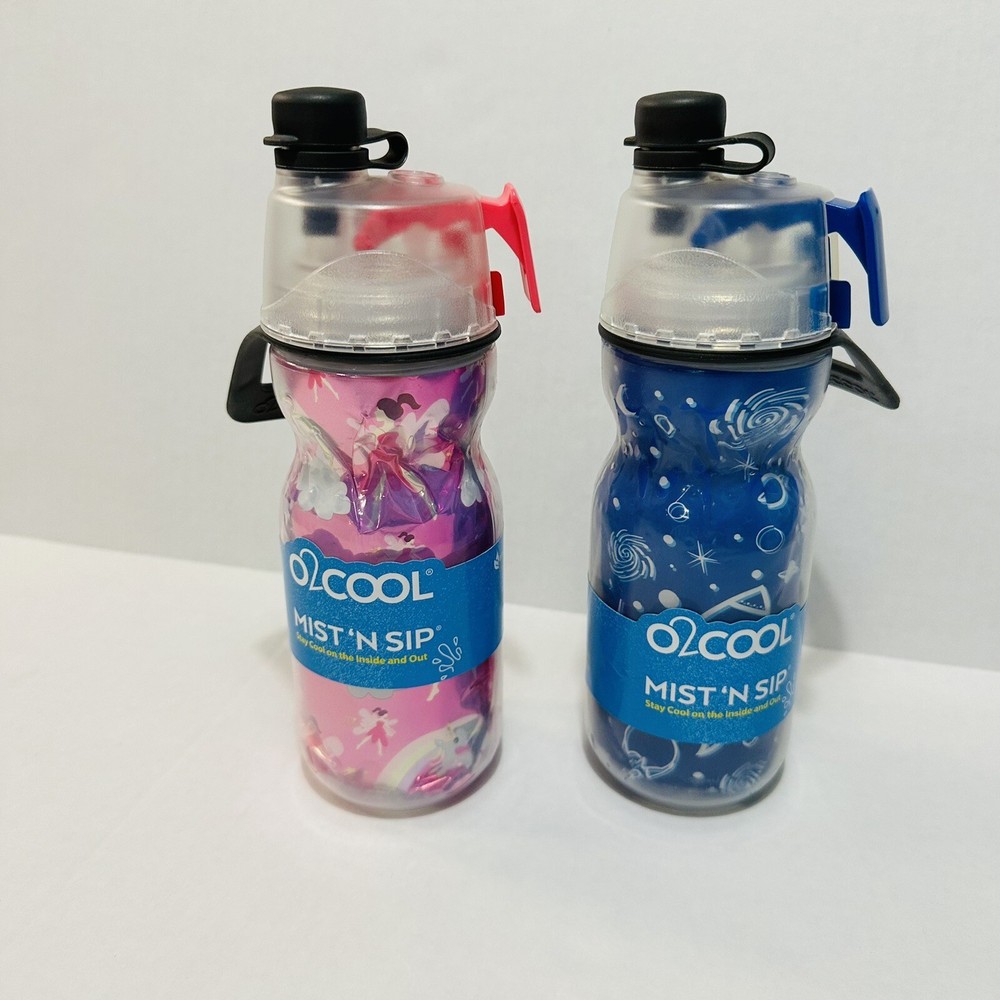 O2Cool Mist 'N Sip Squeeze Trigger Mist Princess & Space Design 12oz (2 Pack)