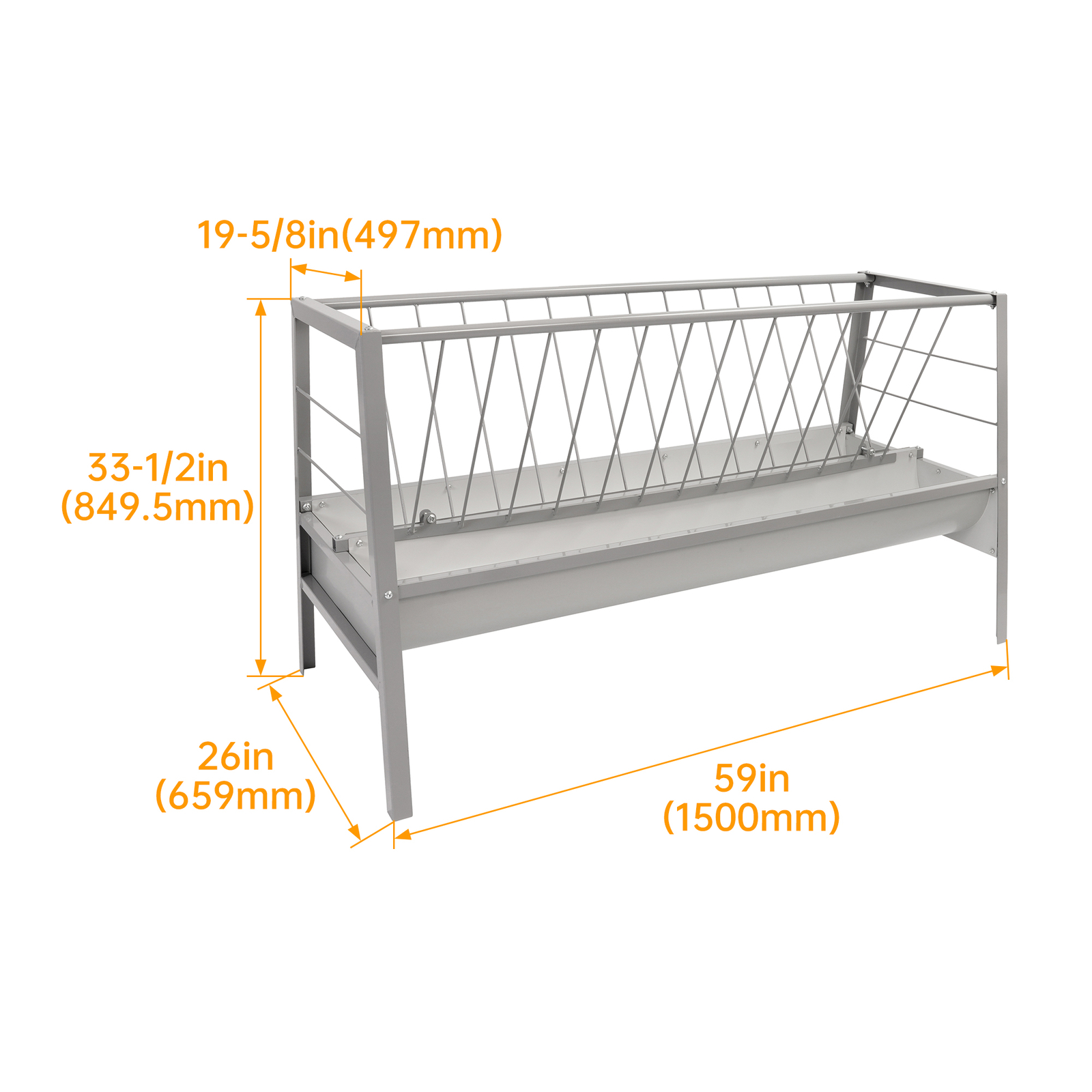 77 Gallon Pasture Hay Grain Feeder For Goats Outdoor Livestock Feeder 2 IN 1