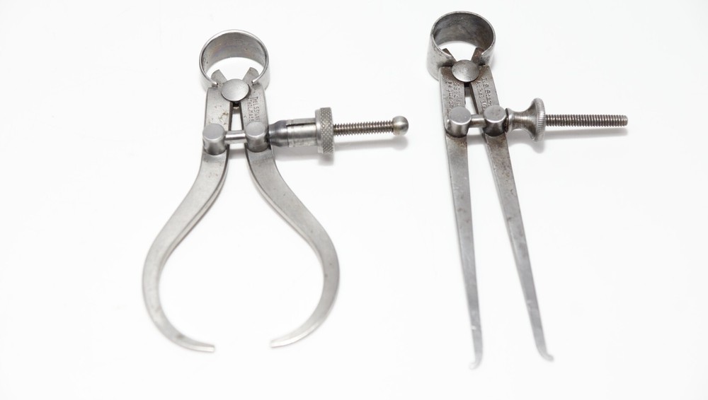 Starrett Flat Inside Spring Caliper 3" & Outside Spring Caliper  2 1/2" Pair