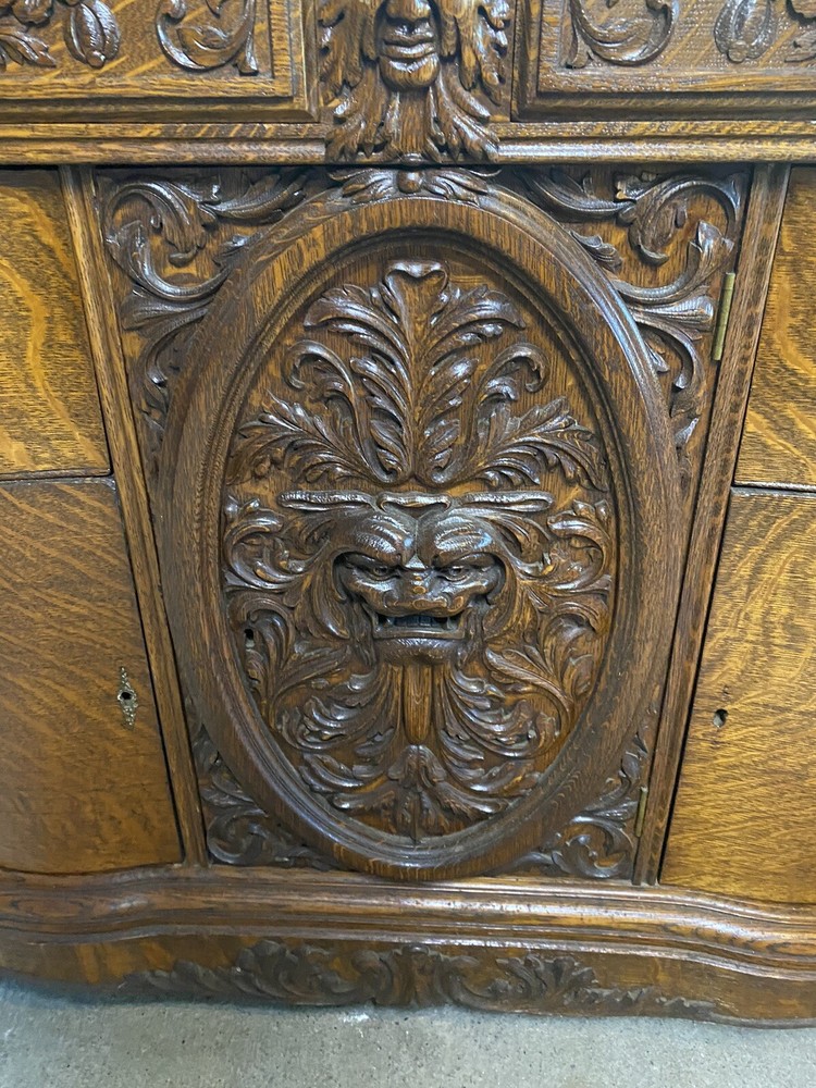 R.J. HORNER WINGED GRIFFIN OAK SIDEBOARD